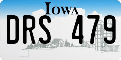 IA license plate DRS479