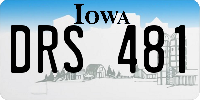 IA license plate DRS481