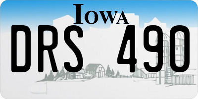 IA license plate DRS490