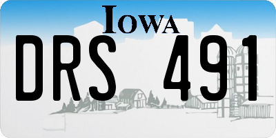 IA license plate DRS491