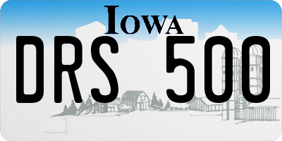 IA license plate DRS500