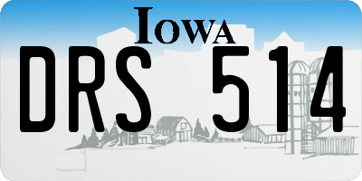 IA license plate DRS514