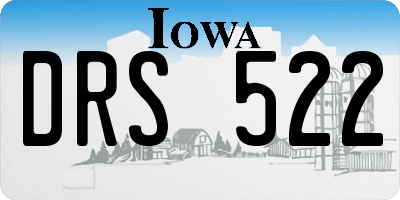 IA license plate DRS522