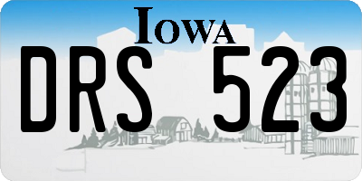 IA license plate DRS523