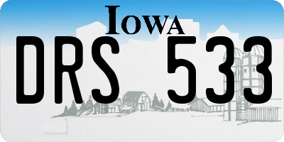 IA license plate DRS533