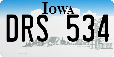 IA license plate DRS534