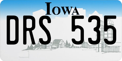 IA license plate DRS535
