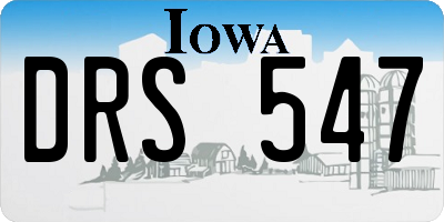 IA license plate DRS547