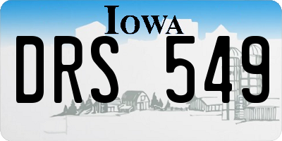 IA license plate DRS549