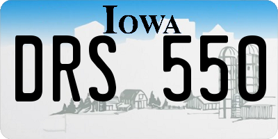 IA license plate DRS550
