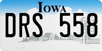 IA license plate DRS558
