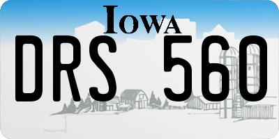 IA license plate DRS560