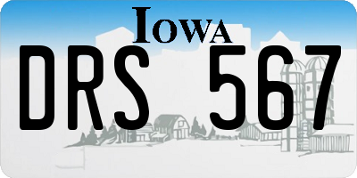 IA license plate DRS567