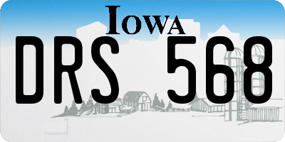IA license plate DRS568