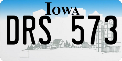 IA license plate DRS573