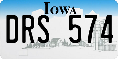 IA license plate DRS574