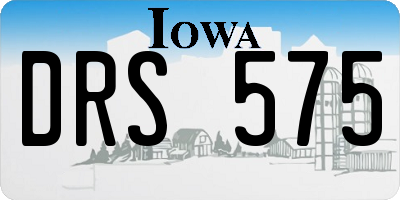 IA license plate DRS575