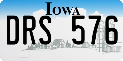 IA license plate DRS576