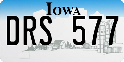 IA license plate DRS577
