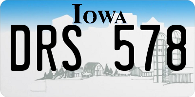 IA license plate DRS578