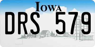IA license plate DRS579