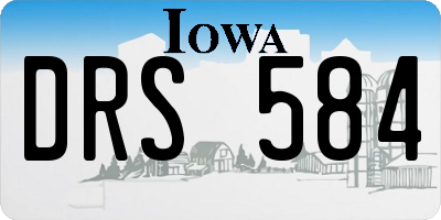 IA license plate DRS584