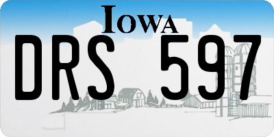 IA license plate DRS597
