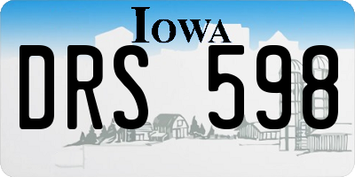 IA license plate DRS598