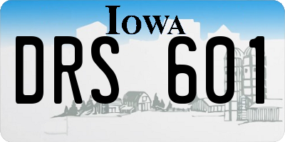 IA license plate DRS601