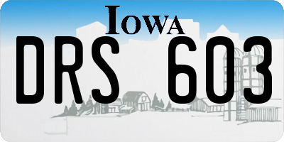 IA license plate DRS603