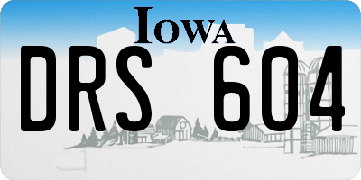 IA license plate DRS604