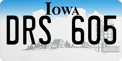 IA license plate DRS605