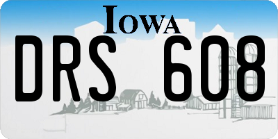 IA license plate DRS608