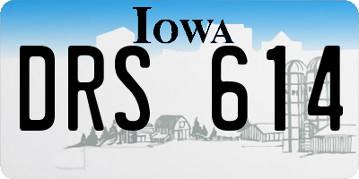 IA license plate DRS614