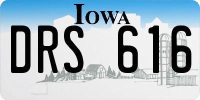 IA license plate DRS616