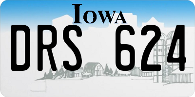 IA license plate DRS624