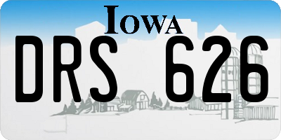 IA license plate DRS626