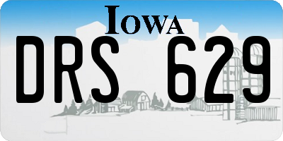 IA license plate DRS629