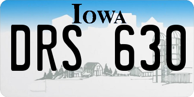 IA license plate DRS630