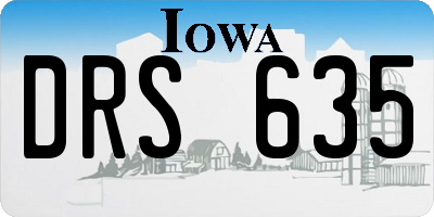 IA license plate DRS635
