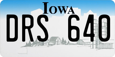 IA license plate DRS640