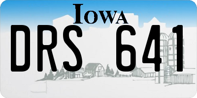 IA license plate DRS641