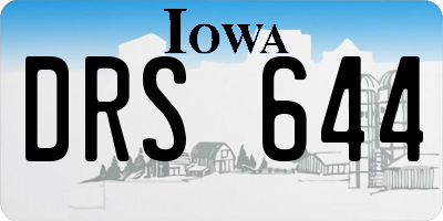 IA license plate DRS644