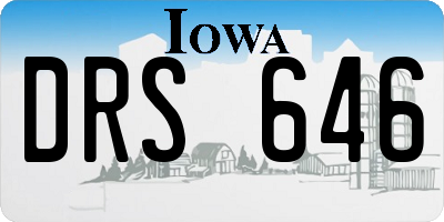 IA license plate DRS646