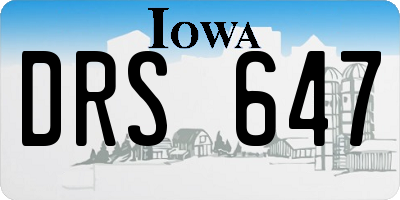 IA license plate DRS647