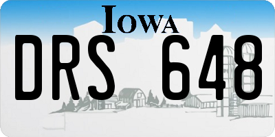 IA license plate DRS648