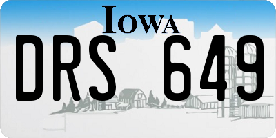 IA license plate DRS649