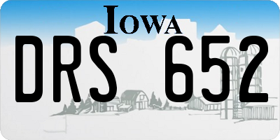 IA license plate DRS652