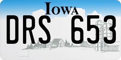 IA license plate DRS653