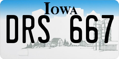 IA license plate DRS667
